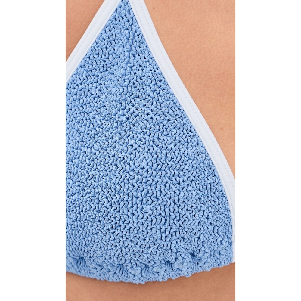 NEW Hunza G Cornflower Blue Textured Knit Tie Side Bikini Bottom One Size Swim - Picture 6 of 16